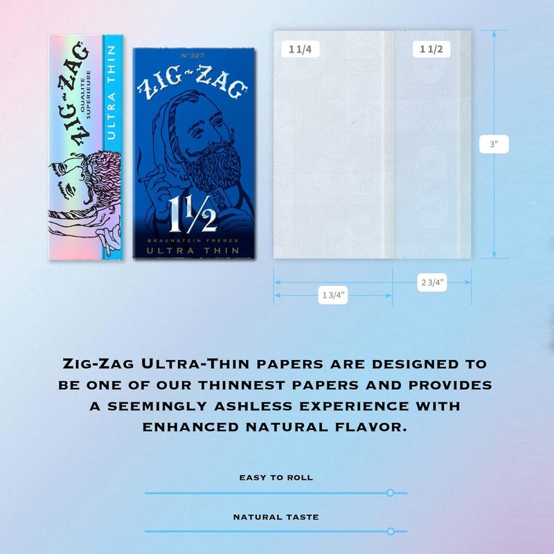 Zigzag Rolling Papers 1 ¼ Ultra-Thin (6 Booklets) - 32 Sheets Each - Slow Burning Rolling Papers - Image 4